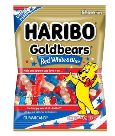 Haribo USA Goldbears Rood,Wit en Blauw